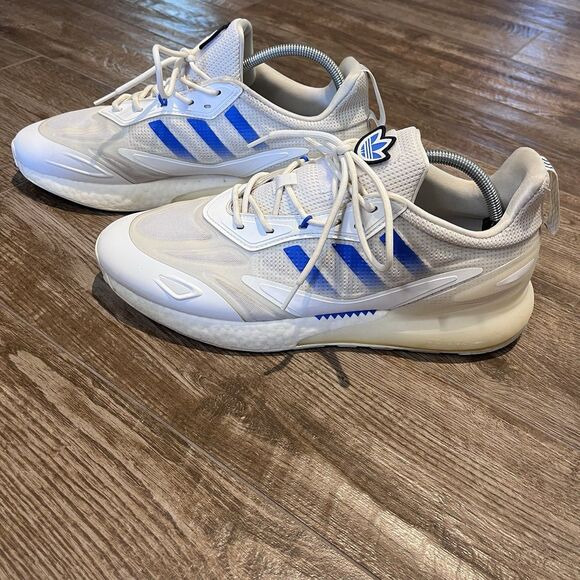 Adidas Originals ZX 2K Boost 2.0 Running Shoes Mens 12 White Blue Athletic Low main image 4